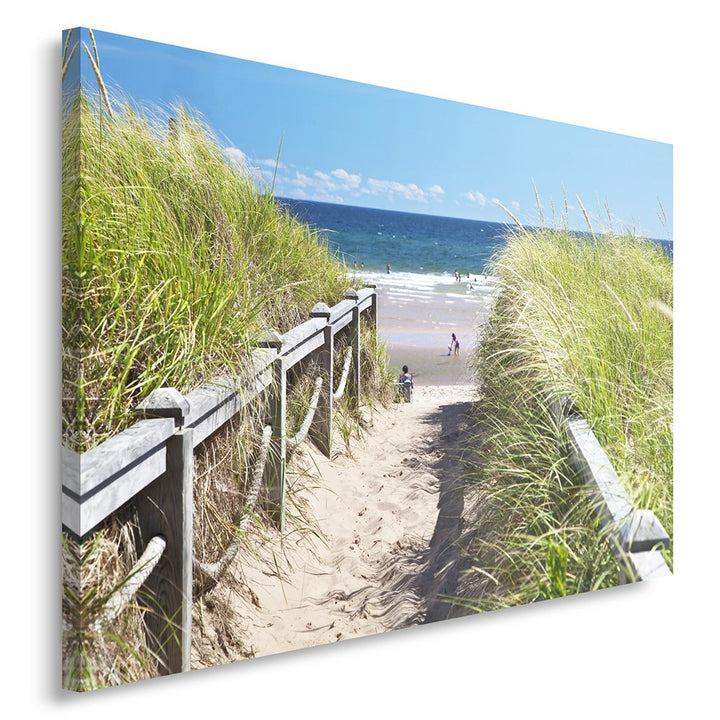 Feeby Frames, Leinwandbild, Bilder, Wand Bild, Wandbilder, Kunstdruck 50x70cm, STRAND WEG, MARINE, S