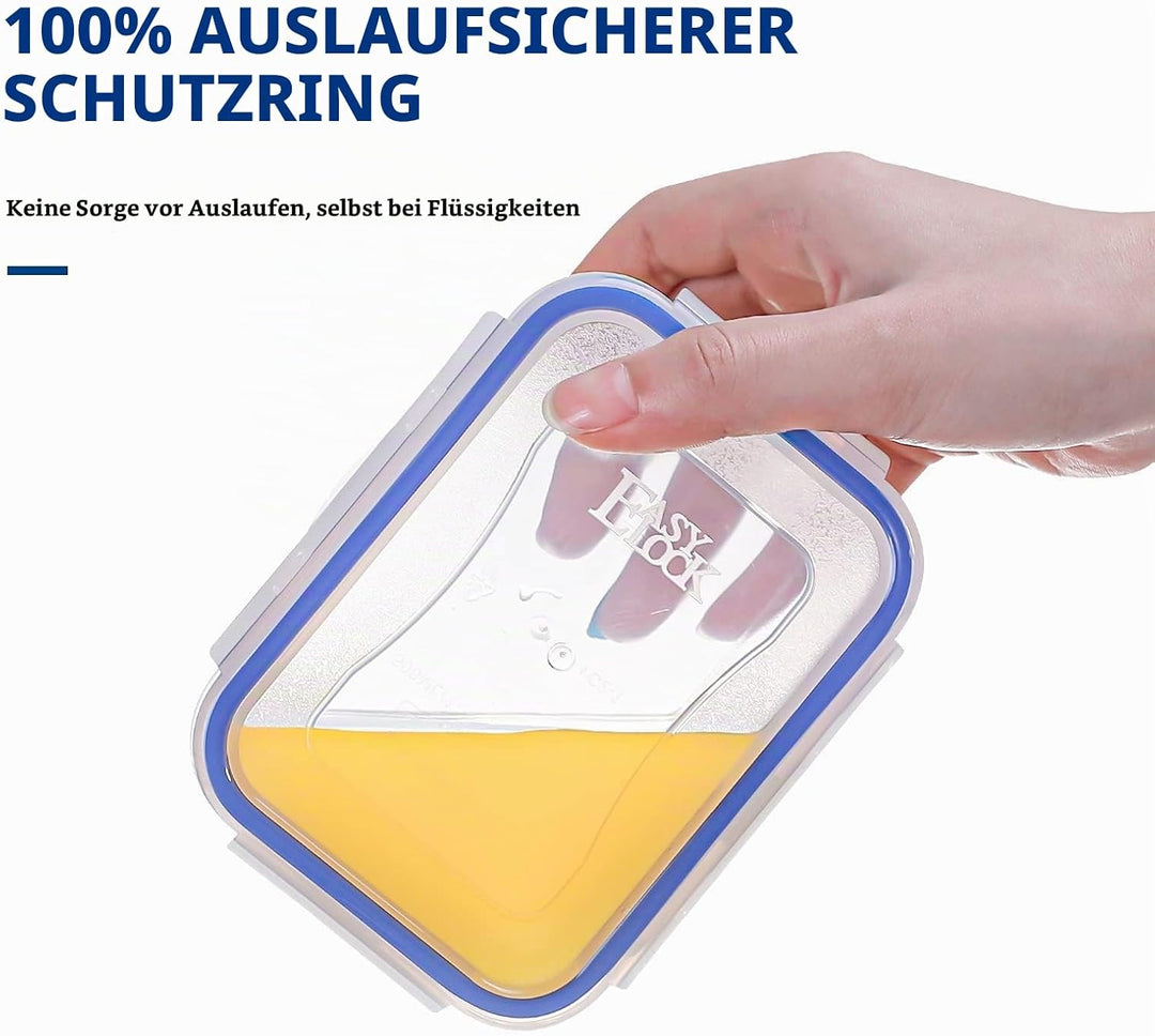 EASYLOCK 9PACK Plastik Frischhaltedosen Mit Deckel (1150ML*3+300ML*3+180ML*3), Aufbewahrungsbox mit