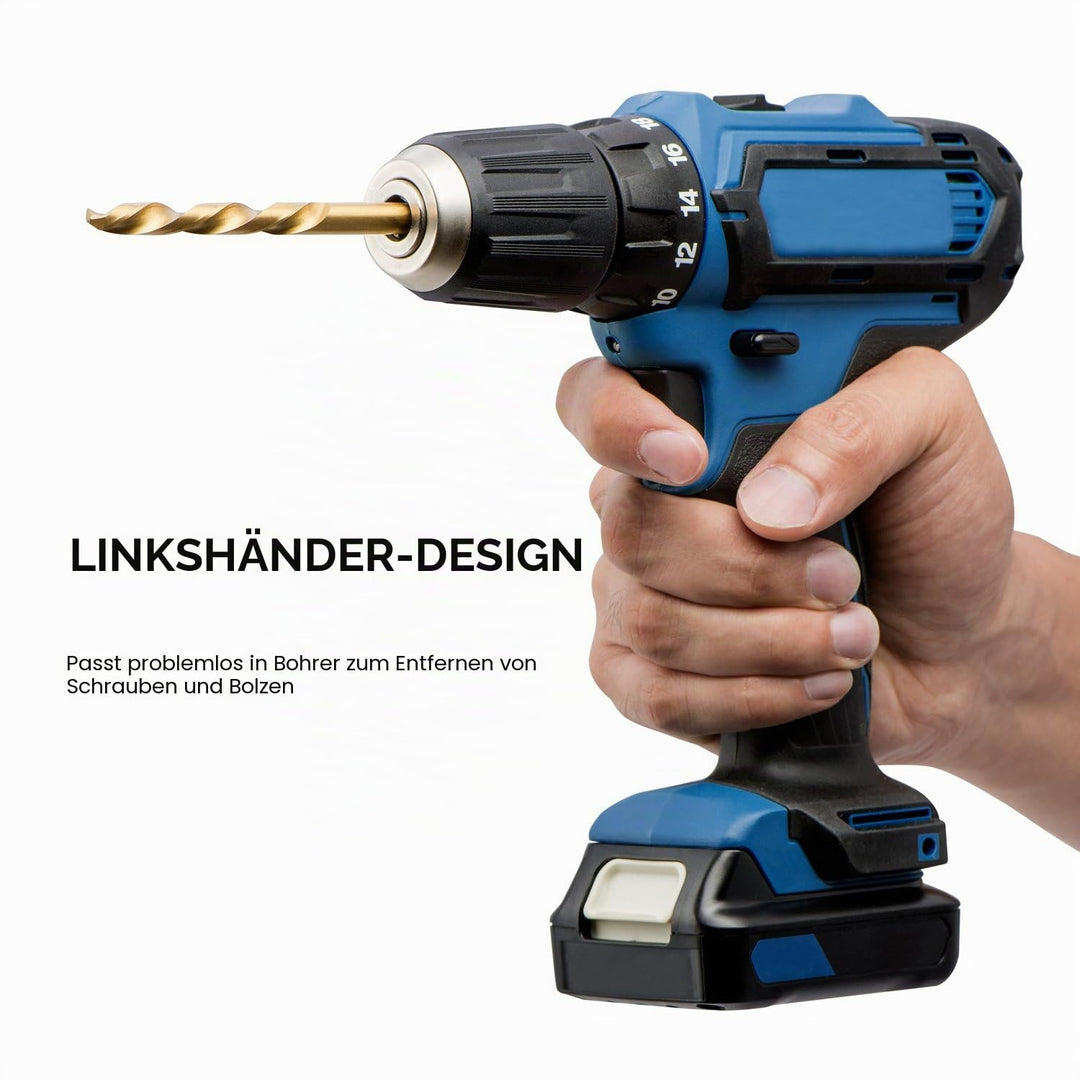 Neiko 10037 eine Linke Hand Bohrer Set, 15 Stück | M2 HSS mit Titan-Nitrid Beschichtung | SAE (1/40,
