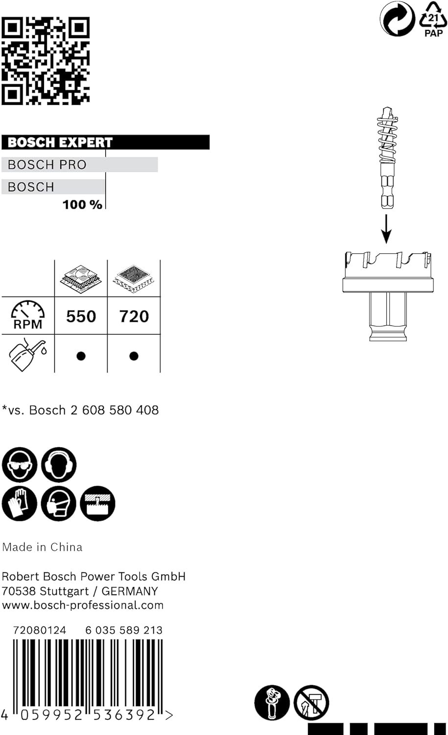 Bosch Accessories 1x Expert Sheet Metal Lochsäge (für Stahlbleche, Edelstahlbleche, Ø 22 mm, Zubehör
