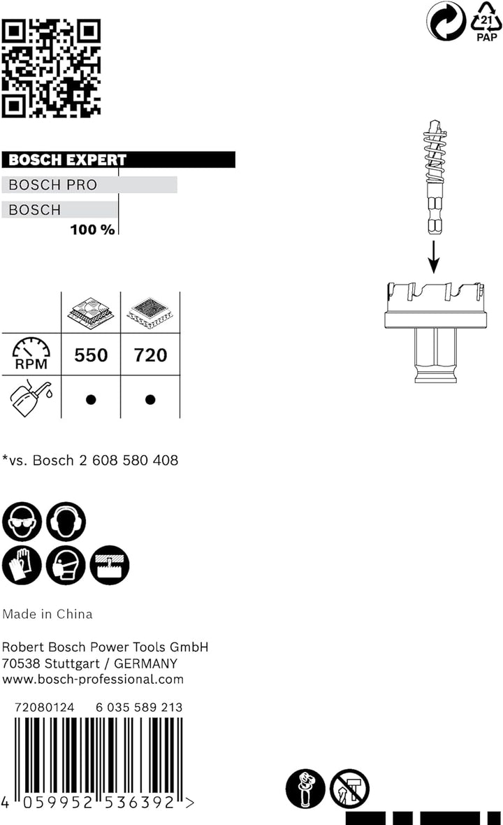 Bosch Accessories 1x Expert Sheet Metal Lochsäge (für Stahlbleche, Edelstahlbleche, Ø 22 mm, Zubehör