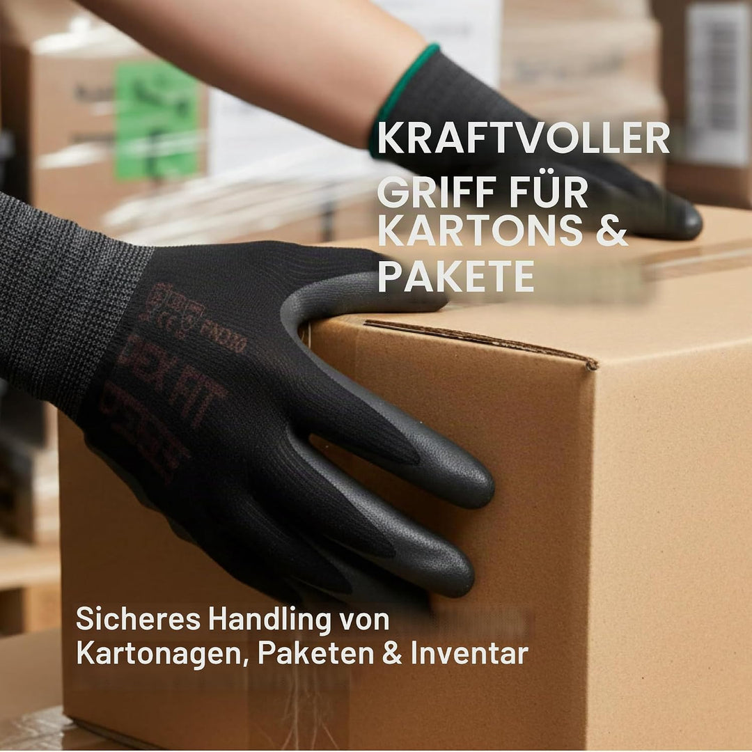 DEX FIT Arbeitshandschuhe FN330, 3D Comfort Stretch Fit, Power Grip, mit Strapazierfähigem Schaumnit
