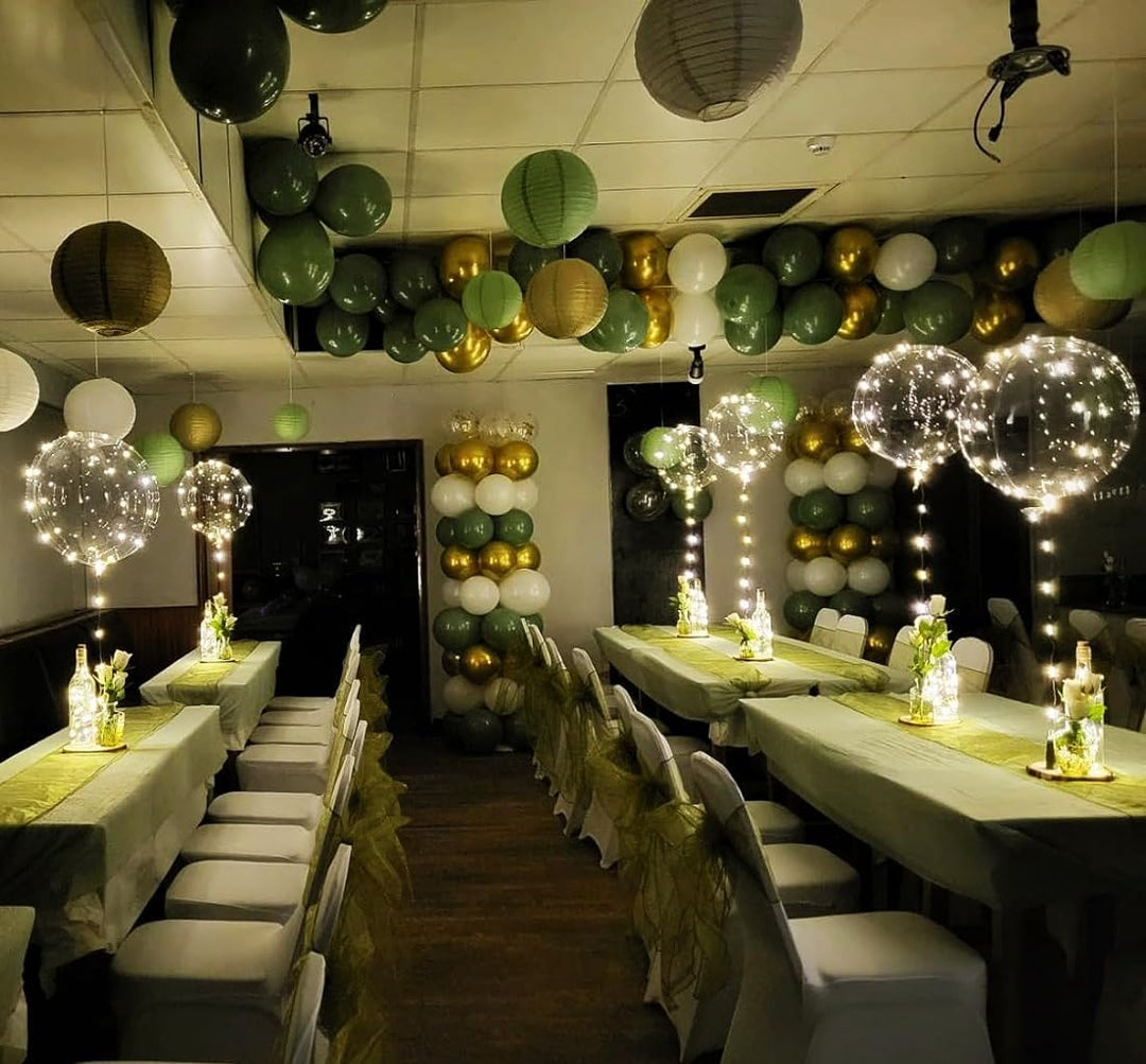 10 Pack Leuchtende Luftballons, Bobo Helium Ballons LED Ballons, Klare Luftballon mit Lichterketten