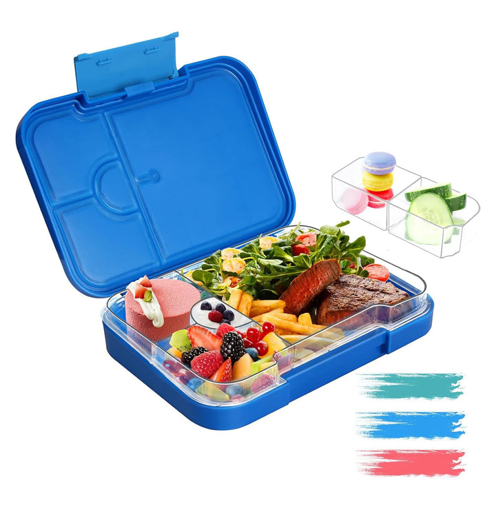 Lunchbox Kinder Bento Box, Brotdose mit Fächern, Robust und Auslaufsicher Brotzeitbox für Kinder Erw