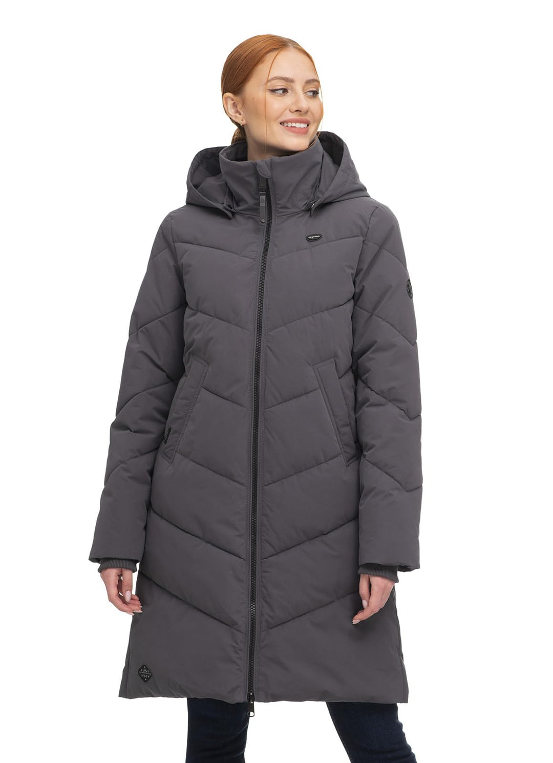 Ragwear REBELKA Damen Frauen Mantel,Parka,Steppmantel,lange Jacke,Stehkragen,wasserdicht S Dark Grey
