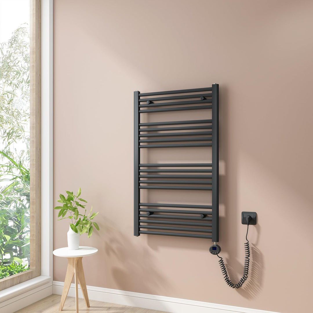 Heilmetz Badheizkörper Elektrisch 100x60cm Handtuchwärmer mit Digitalem Thermostat mit Timer-Funktio