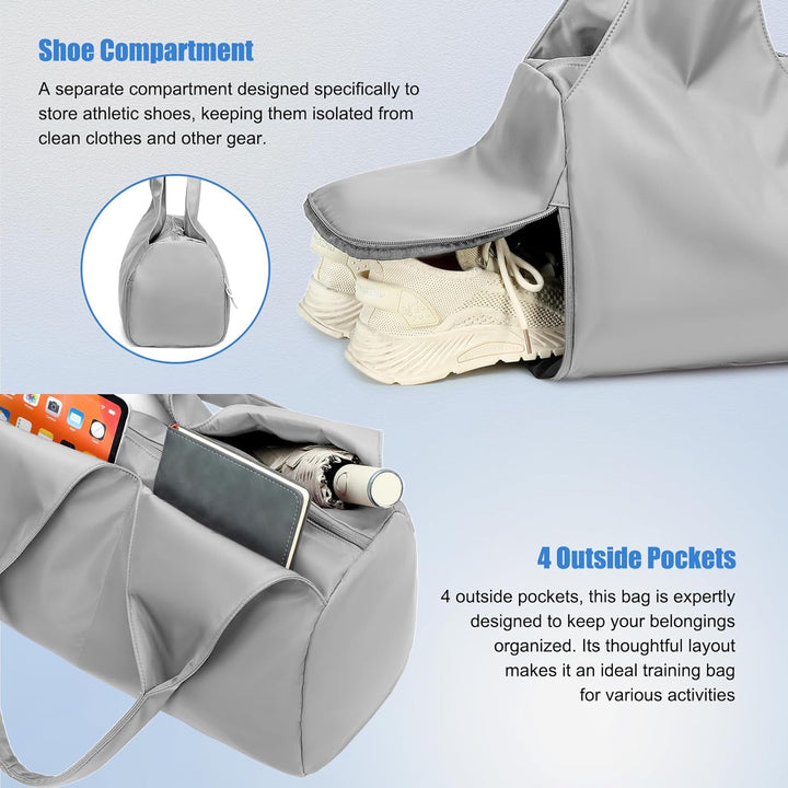 Sporttasche für Damen und Herren mit Schuhfach & Nassfach Weekender Reisetasche Freizeit Handtasche