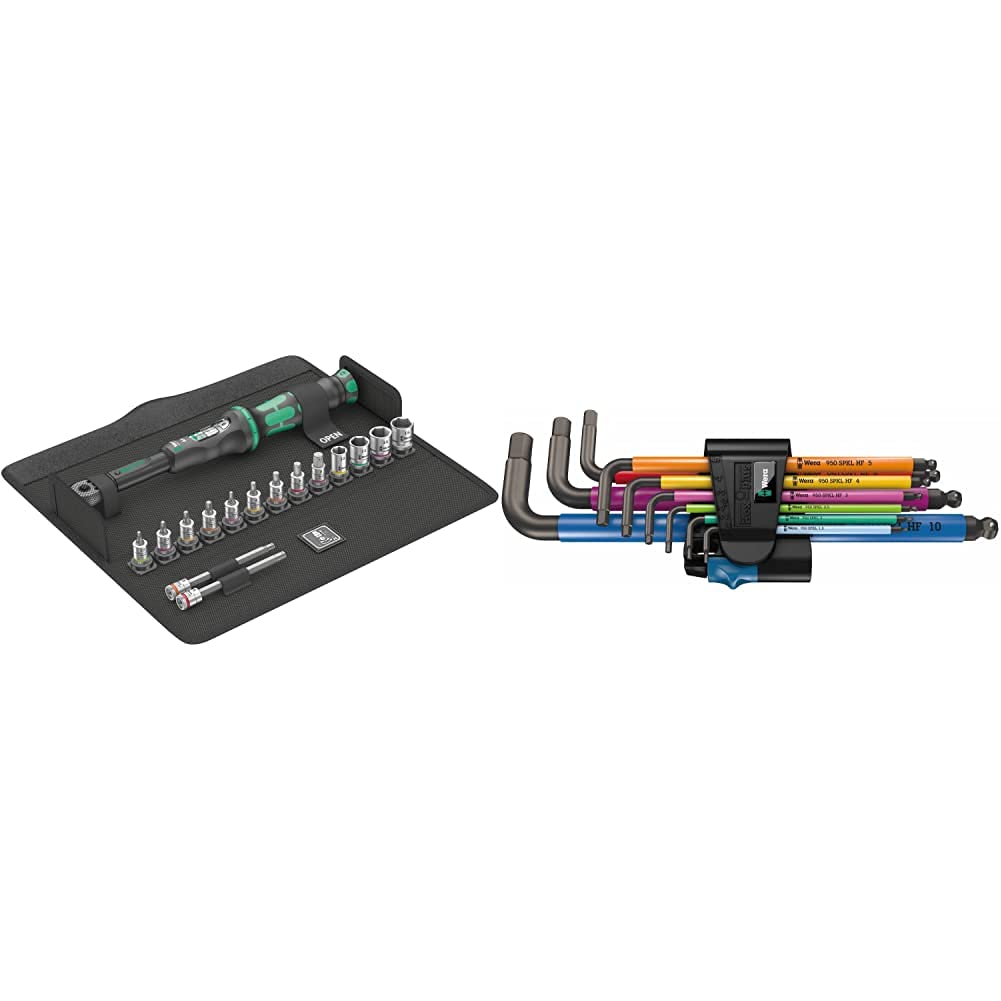 Wera 05004180001 Bicycle Set Torque 1 Fahrrad Drehmomentschlüsselsatz, Schwarz, 16-Teilig & 05022210