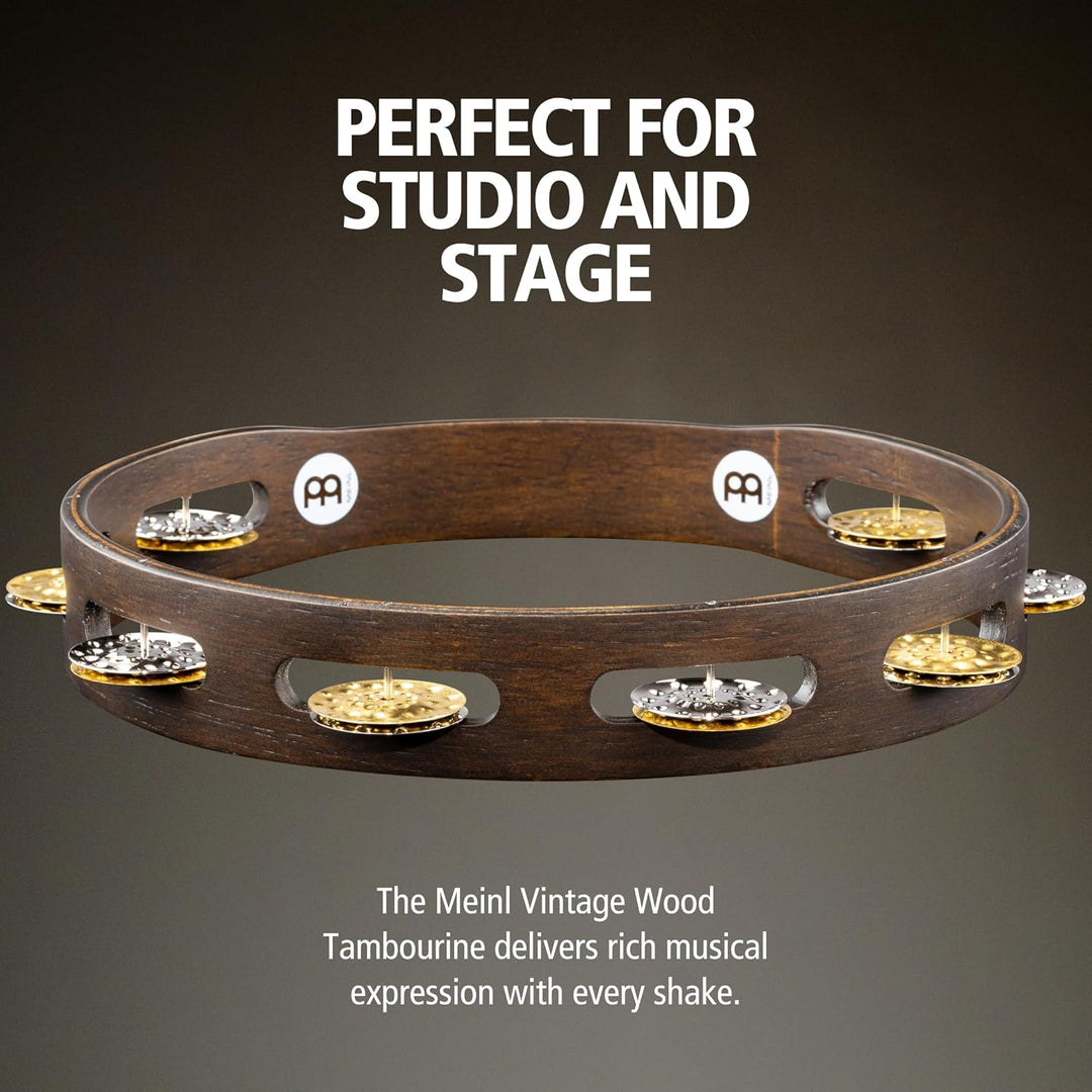 MEINL Percussion Vintage Tambourine - 10" walnut brown (TA1VM-WB)
