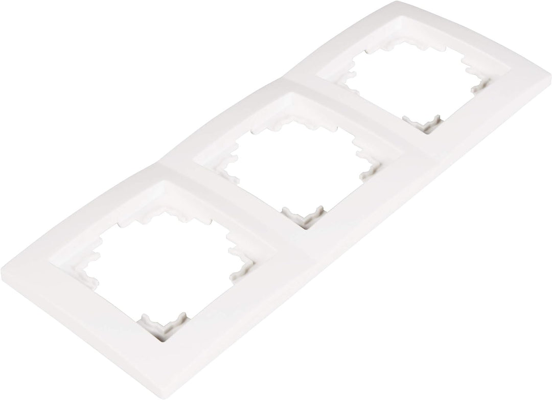 MC POWER - 18er Pack Rahmen| FLAIR | 3-fach, Steckdosenrahmen, Lichtschalter Rahmen, weiss matt 18 R