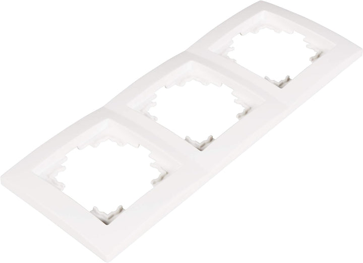 MC POWER - 18er Pack Rahmen| FLAIR | 3-fach, Steckdosenrahmen, Lichtschalter Rahmen, weiss matt 18 R