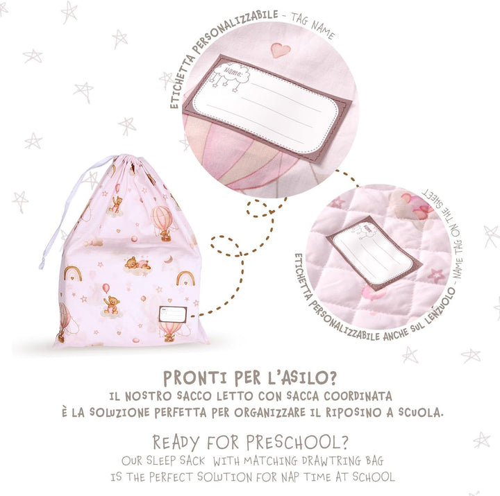 Schlafsack Kinder Kindergarten TOG 1.5 mit Klettverschluss und Beutel - Kinderschlafsack Indoor Leic
