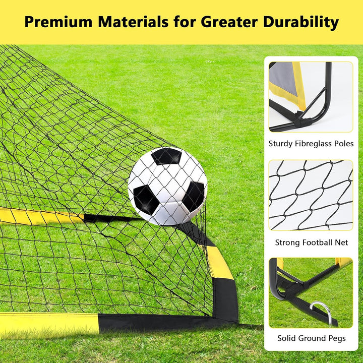 MoKo Fussballtore für den Garten, 150×120 cm Grosses Pop-up-Tornetz mit Zieltafel, Tragbare Fussball