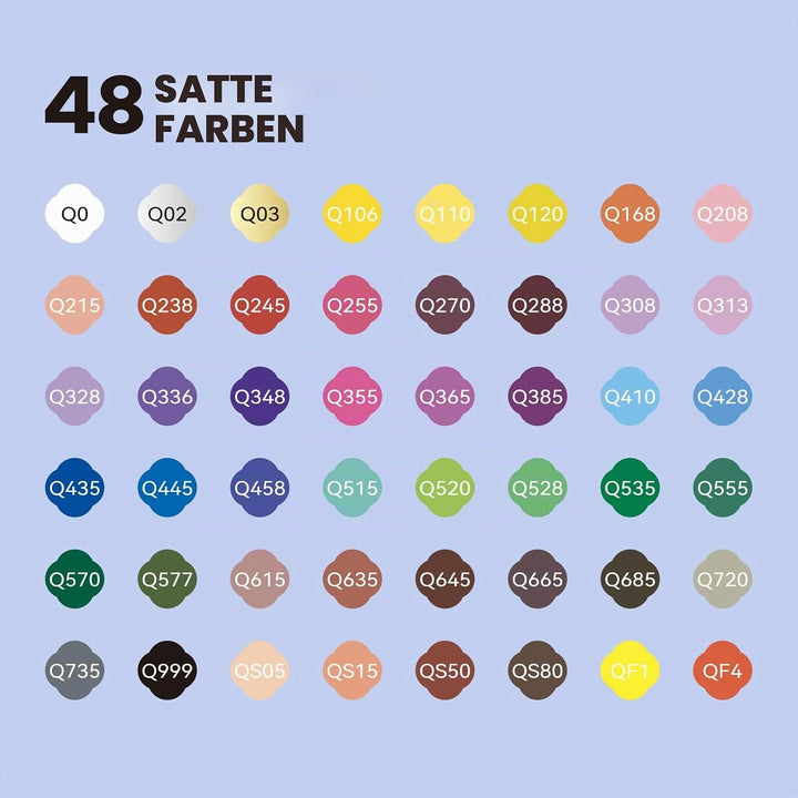 Arrtx 48 Farben Acrylstifte für Steine wasserfest, 3 mm Farbmarker mit mittlerer Spitze, Permanent A