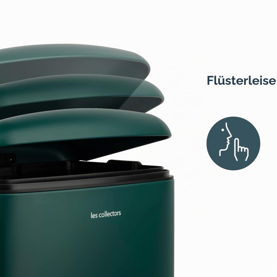 Les Collectors Mülleimer N°501, 20 L, passend für 20–50-Liter-Säcke, Küchen-Tretabfalleimer Edelstah
