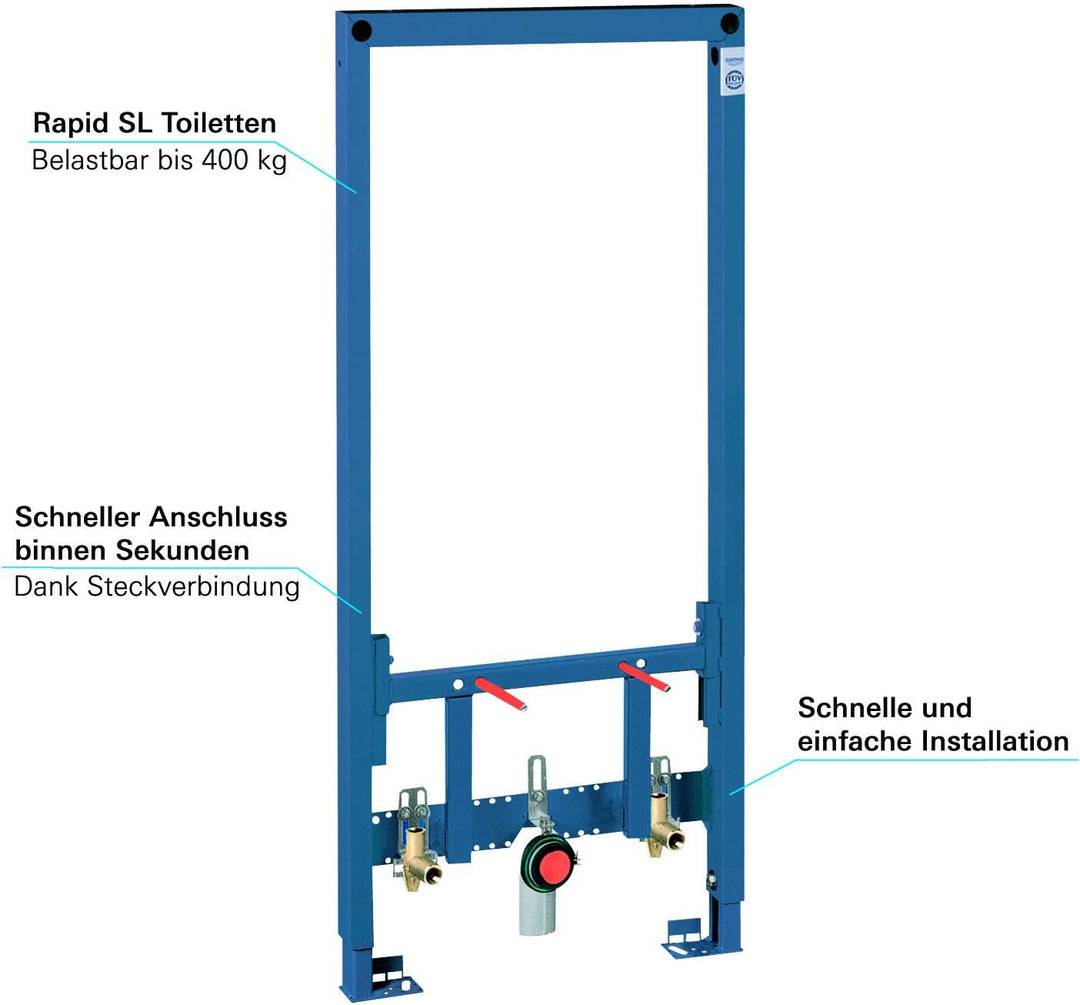 Grohe Rapid SL Installationssystem für Bidet, 1,13 m 38553001, Blau 1,13 m Bauhöhe, 1,13 m Bauhöhe