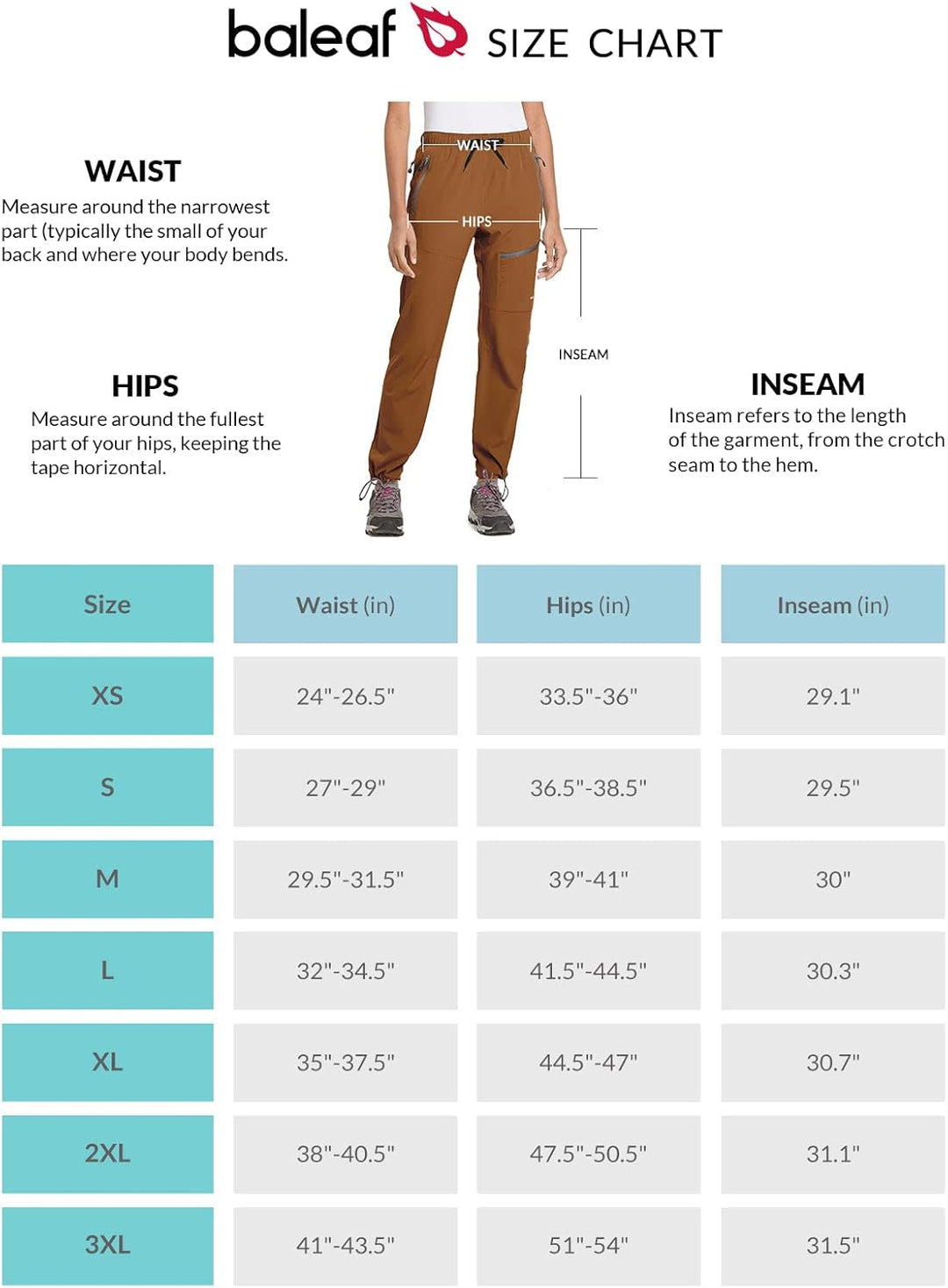 BALEAF Damen Outdoorhose Wanderhose Wasserdicht Schnelltrocknend Leicht Trekkinghose Capris UV Schut