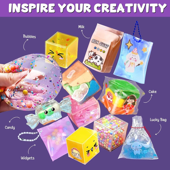 vamei Nano Tape Bubbles Set Bastelkoffer Bastelset Kinder mit Nanotape Nanoband, Perlen, Kawaii-Aufk