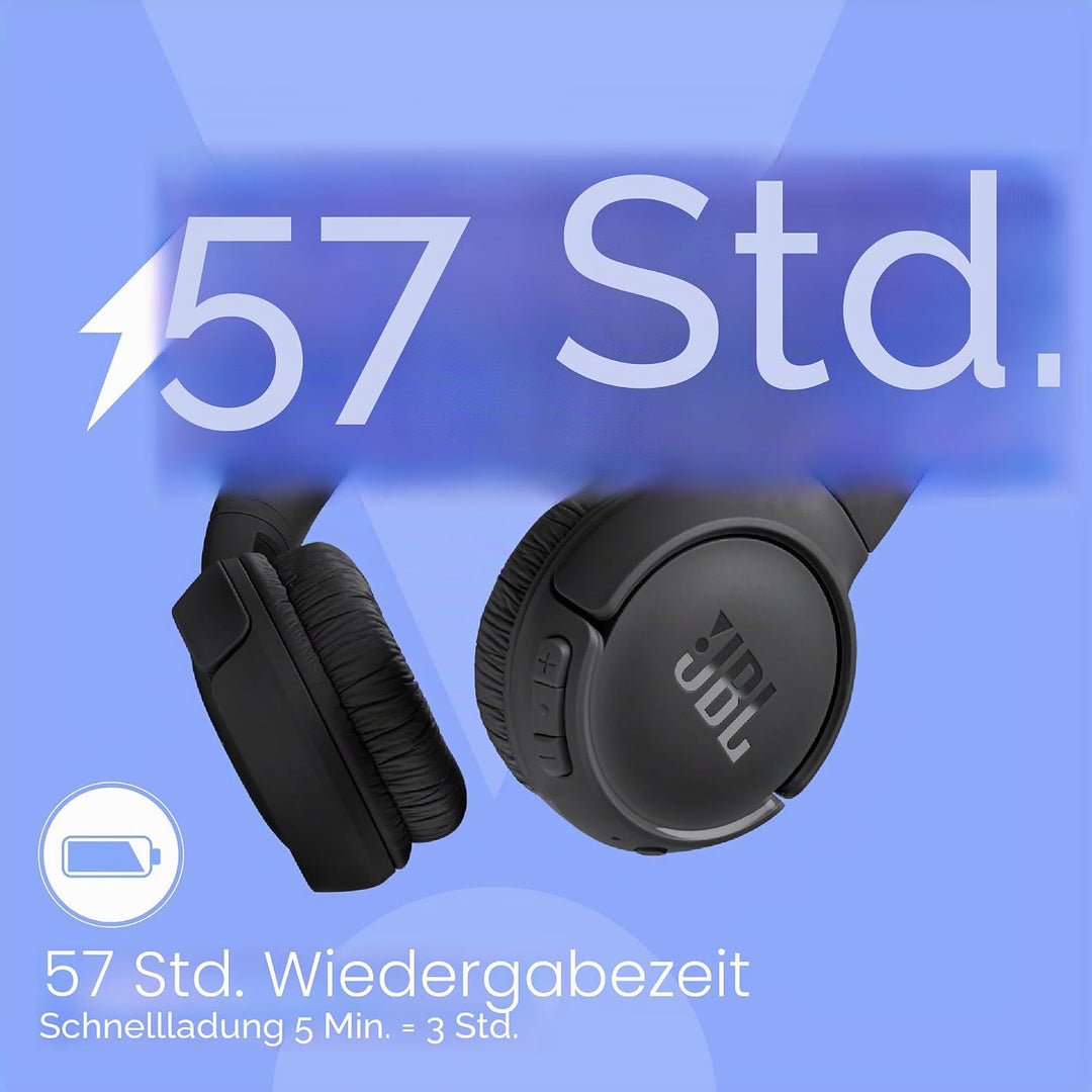 JBL Tune 520BT Bluetooth Kopfhörer Kabellos Over-Ear – JBL Pure Bass Sound, 57 Stunden Akku, Schnell