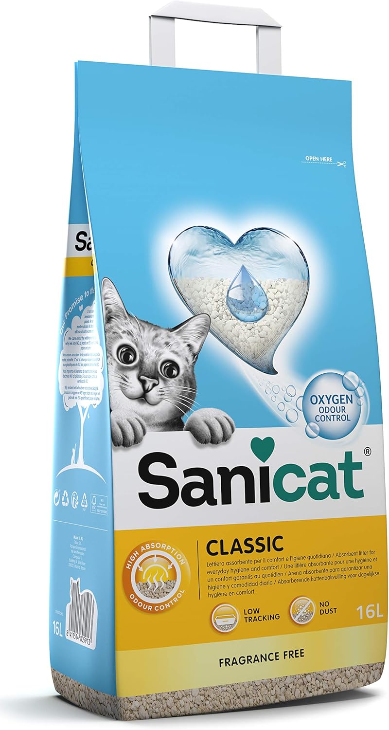 Monster Pet Supplies Sanicat klassisch weiss Horstig Katzenstreu - 20 litres