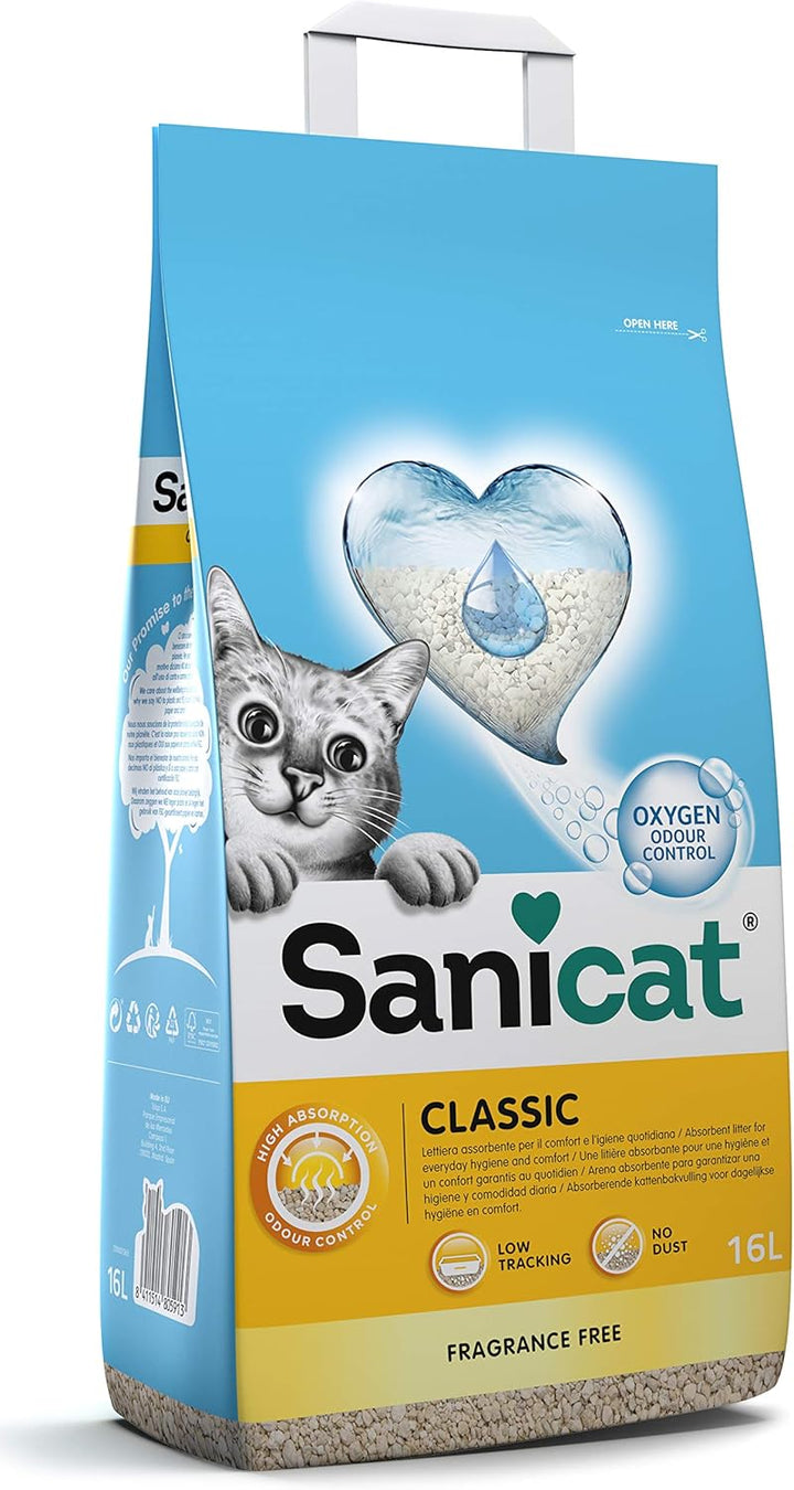 Monster Pet Supplies Sanicat klassisch weiss Horstig Katzenstreu - 20 litres