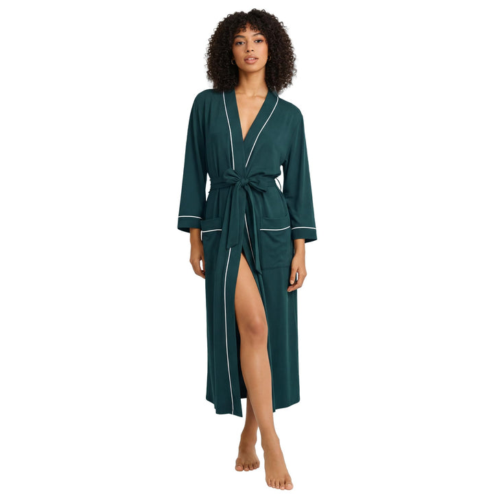 HEARTNICE Bademantel Damen 100% Baumwolle, Sauna Bademantel Damen leicht Morgenmantel Kimono Hausman