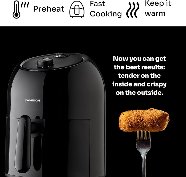 Mellerware Express Crunchy Fritteuse ohne Öl, 1000 W, 3,5 l, Temperatur 80-200 °C, programmierbarer