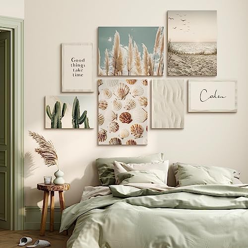 Muralo - Wandbilder Set - Leinwand Bilder Aufhängefertig in Boho Stil - das Leinwandbilder - Bilder