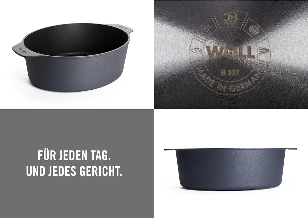 Woll Diamond Lite Gussbräter mit Glasdeckel in Box - Induktiv -, 31 x 26 cm, 11 cm hoch, 6 Liter - G