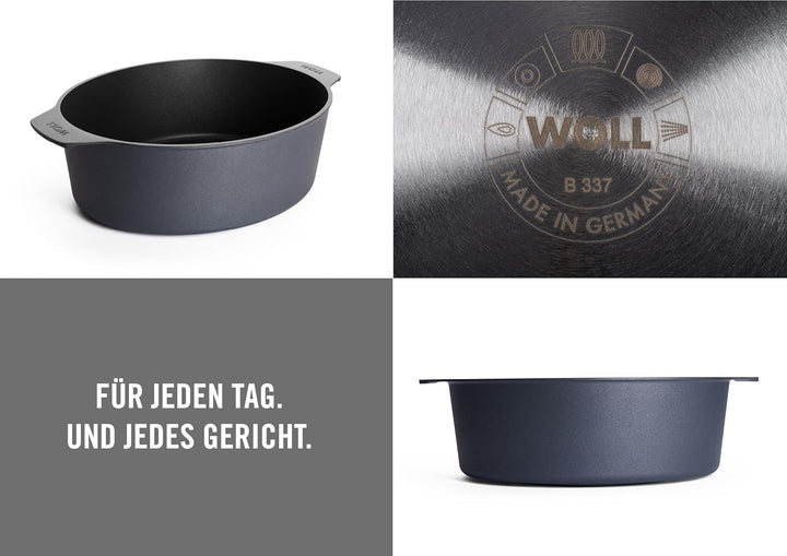 Woll Diamond Lite Gussbräter mit Glasdeckel in Box - Induktiv -, 31 x 26 cm, 11 cm hoch, 6 Liter - G