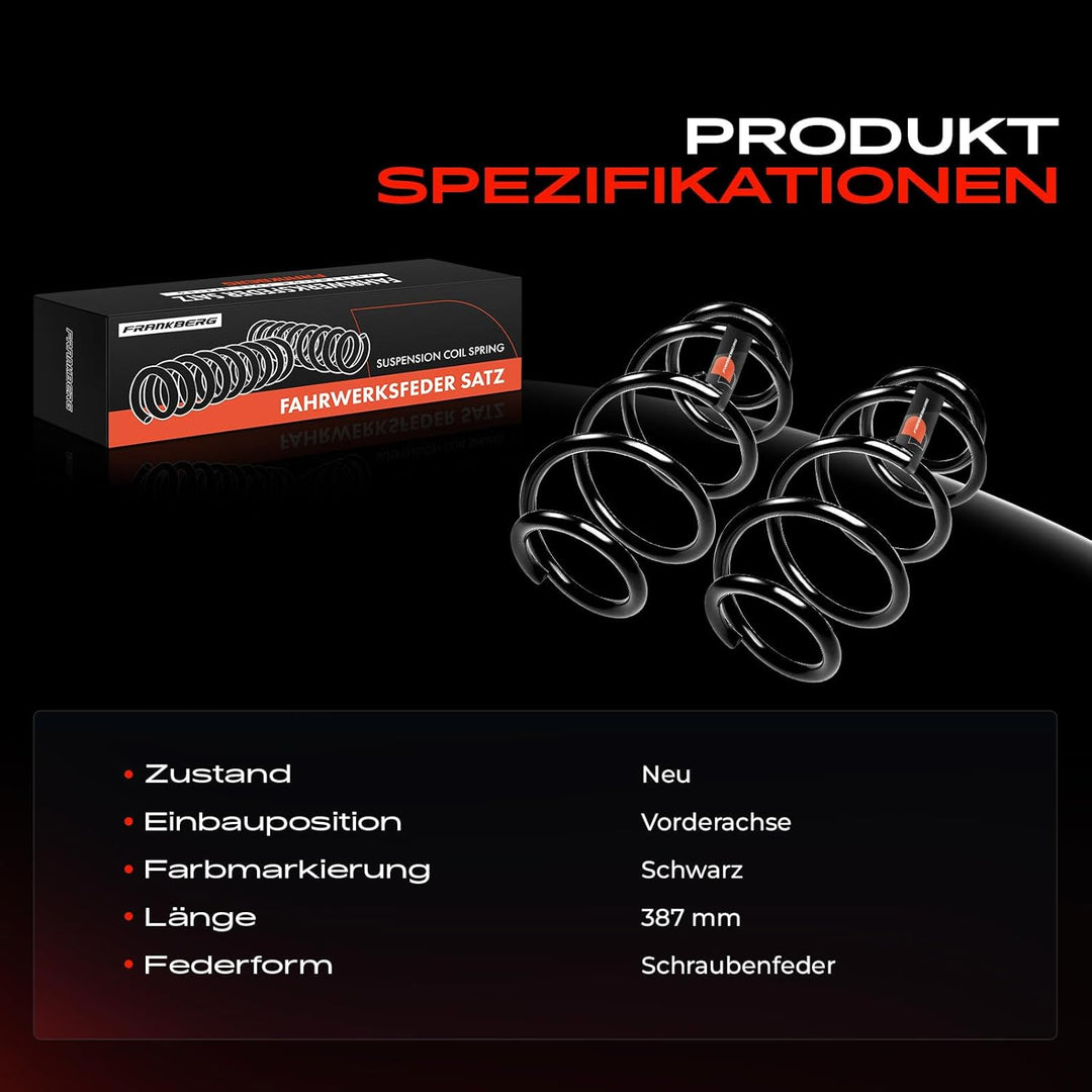 Frankberg 2x Federn Fahrwerksfeder Vorderachse Kompatibel mit Espace IV JK0/1 2.2dCi 3.0dCi 2002-Heu