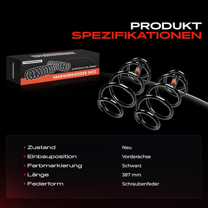 Frankberg 2x Federn Fahrwerksfeder Vorderachse Kompatibel mit Espace IV JK0/1 2.2dCi 3.0dCi 2002-Heu