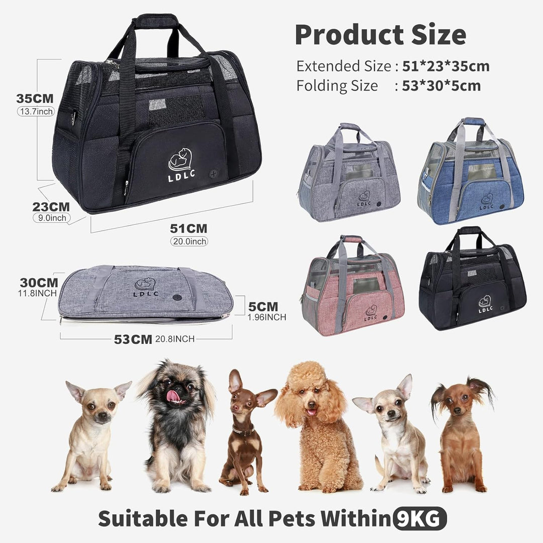 PETCUTE Hundetransportbox,Atmungsaktive Katzen Tragetasche Katze transportbox Tragetaschen mit Weich