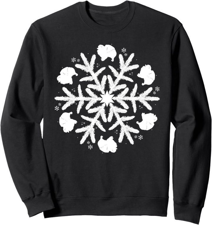 Weihnachten Pomeranian Schneeflocke Zwergspitz Sweatshirt