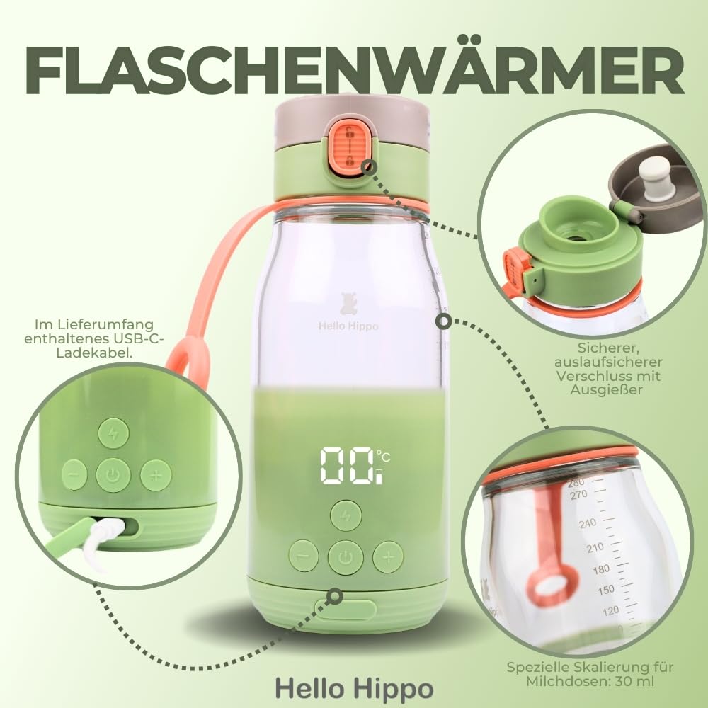 Flaschenwärmer Nomade 300 ml – kabellos, wiederaufladbarer USB-Akku, Auto – Temperatur verstellbar 3