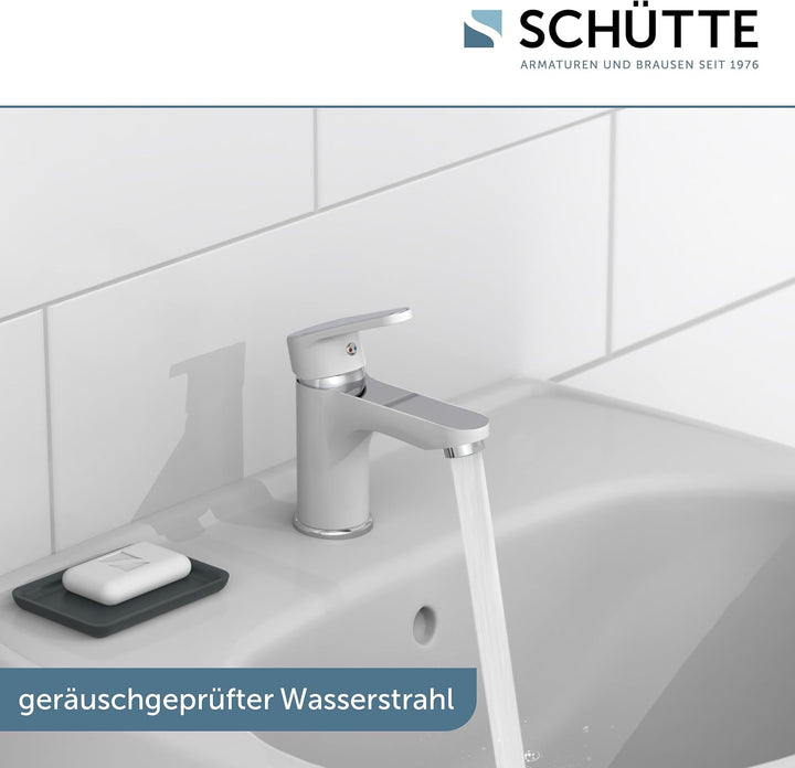 SCHÜTTE 34710 ALASKA Badarmatur mit Ablaufgarnitur, Waschtischarmatur, Einhebelmischer Mischbatterie