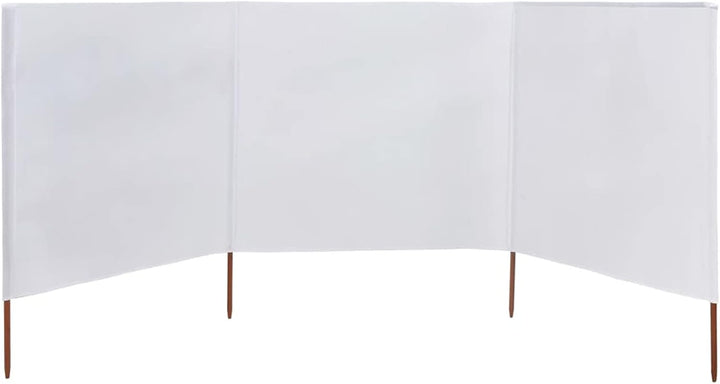 Homgoday 3 Paneele Windschutz Stoff 400x160cm Sand Weiss Camping Windschutz Blocker Windblocker Gart