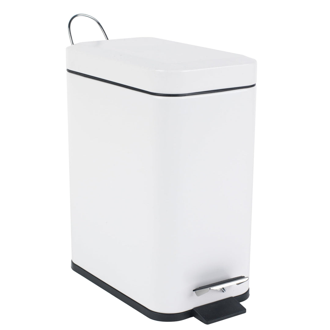 Beldray LA041173WHT Treteimer für Badezimmer – Abfalleimer mit rechteckigem Soft-Close-Deckel, Küche