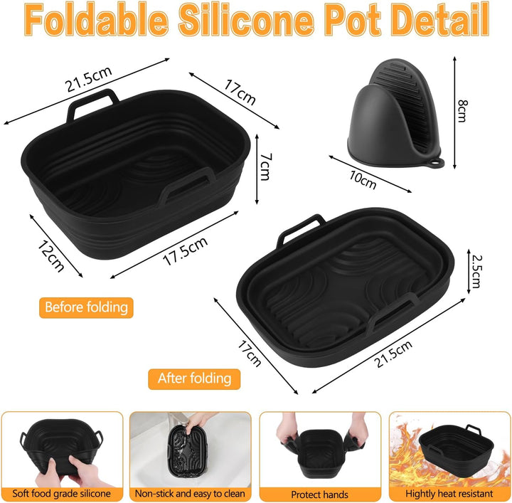 Heissluftfritteuse Zubehör für Ninja, Airfryer Zubehör für Ninja Foodi AF400EU AF451EU 9.5L Double S