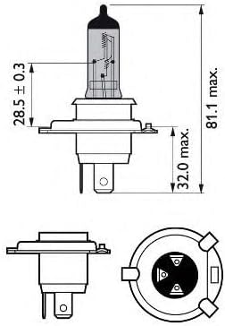 Philips WhiteVision Xenon-Effekt H4 Scheinwerferlampe 12342WHVB1, Einzelblister, Single blister Sing