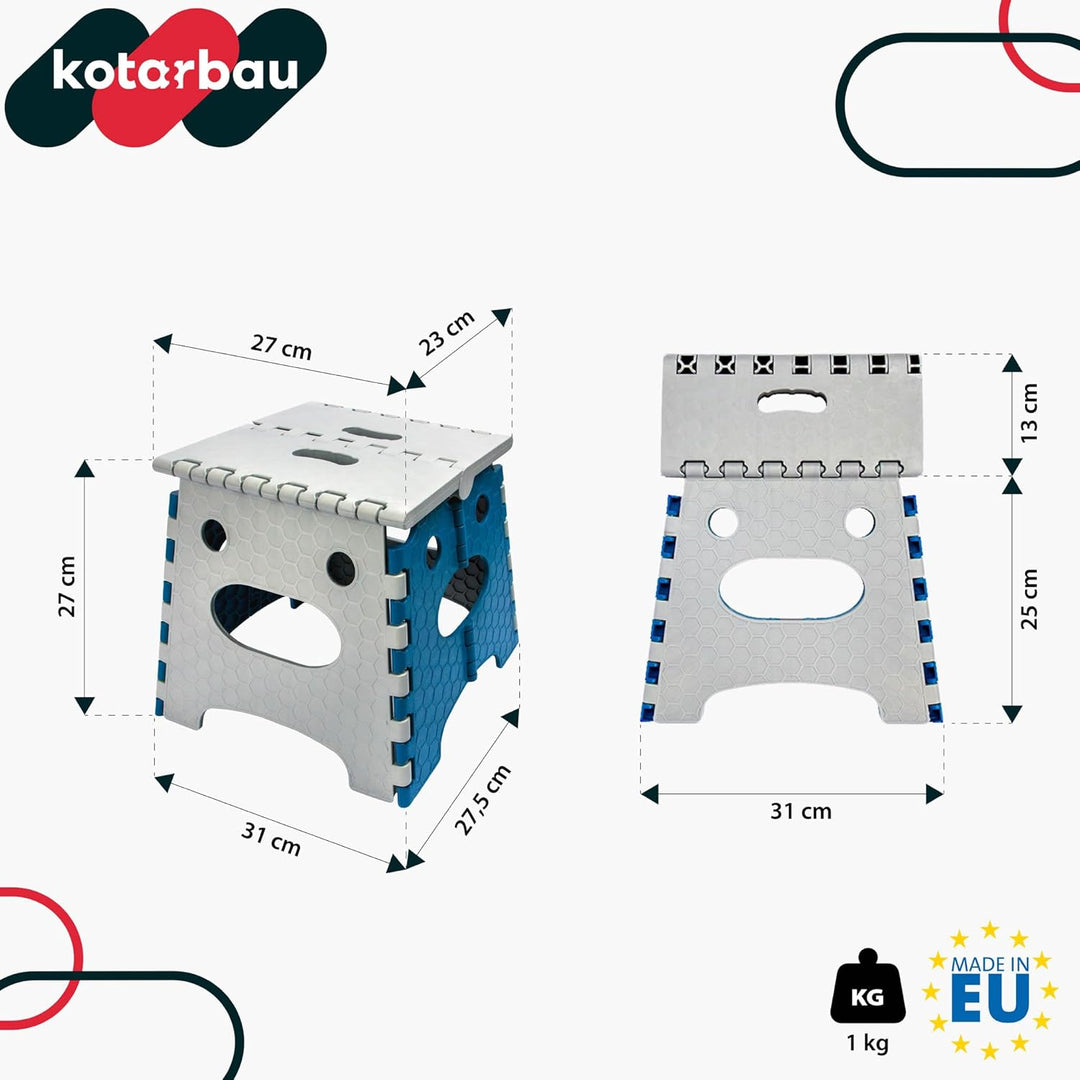 KOTARBAU® Tritthocker klappbar - 27 cm - Klappstuhl - Sitzhocker - Klapphocker - rutschfest & Stands