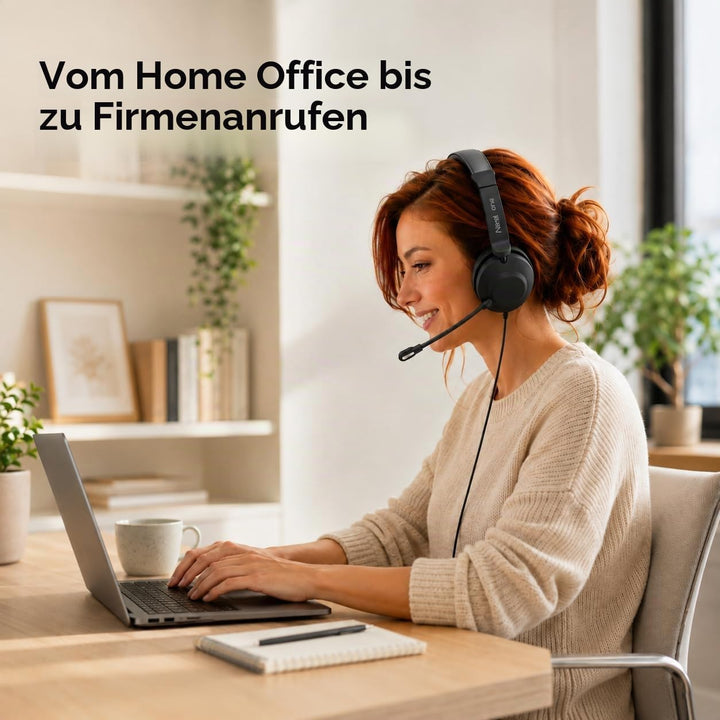 Ein UC35 Stereo-Headset mit Kabel – USB & 3,5-mm-Klinkenstecker, Dual-Mikrofon mit Geräuschunterdrüc
