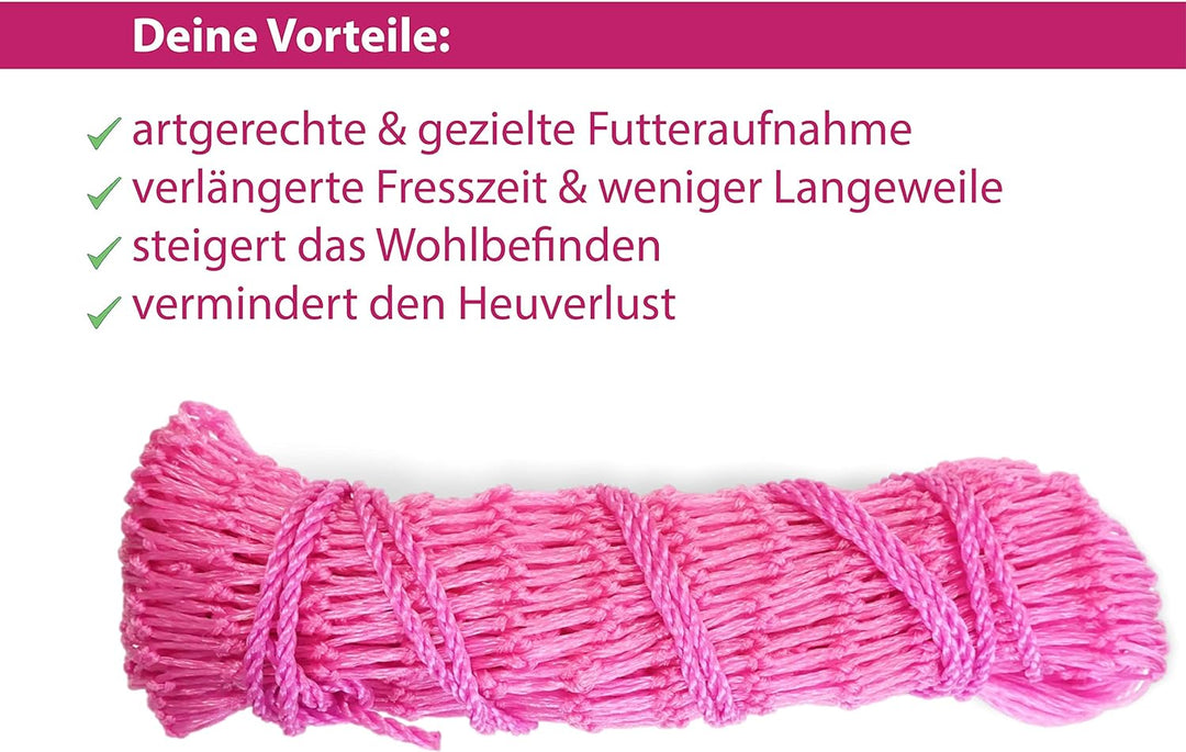 Pferdelinis Heunetz für Pferde, Heunetz engmaschig optimal zur Beschäftigung für Pferde 3x3 Heutasch