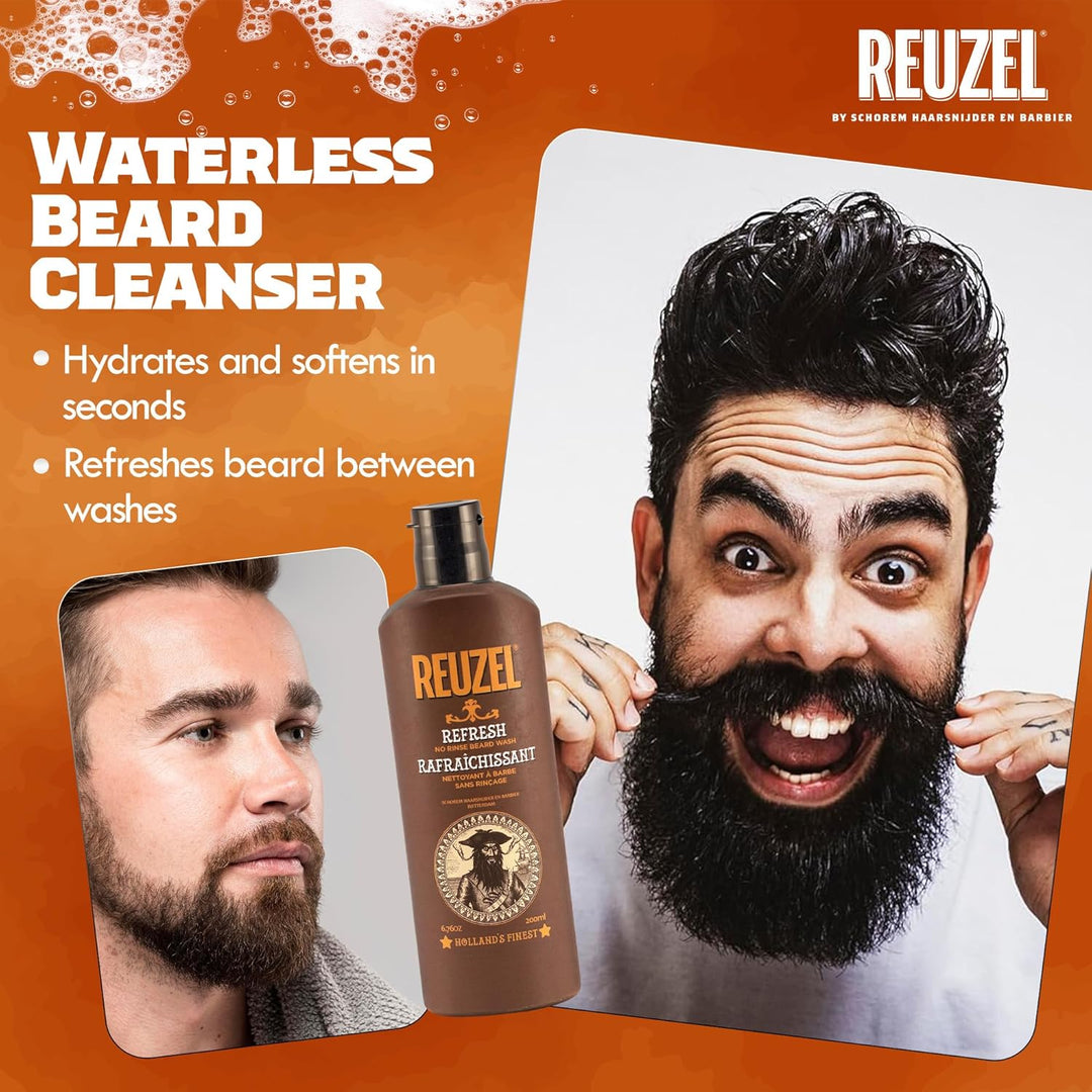Reuzel Refresh No Rinse Beard Wash, Instantly Freshens Beard, 200 ml