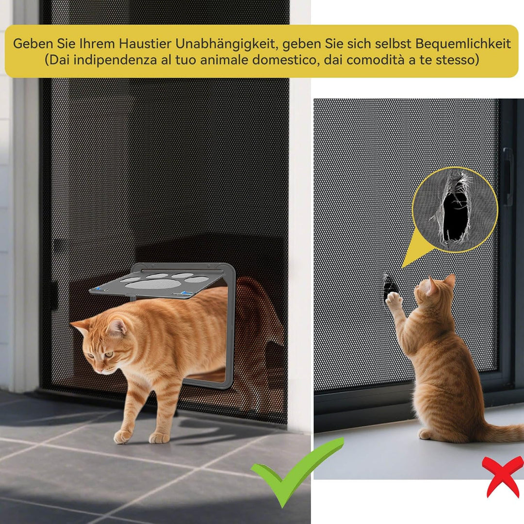Enjoying Haustier Fliegengitter Tür Hundeklappe für kleine Hunde Katzen Klappe Bildschirmtür mit Ver
