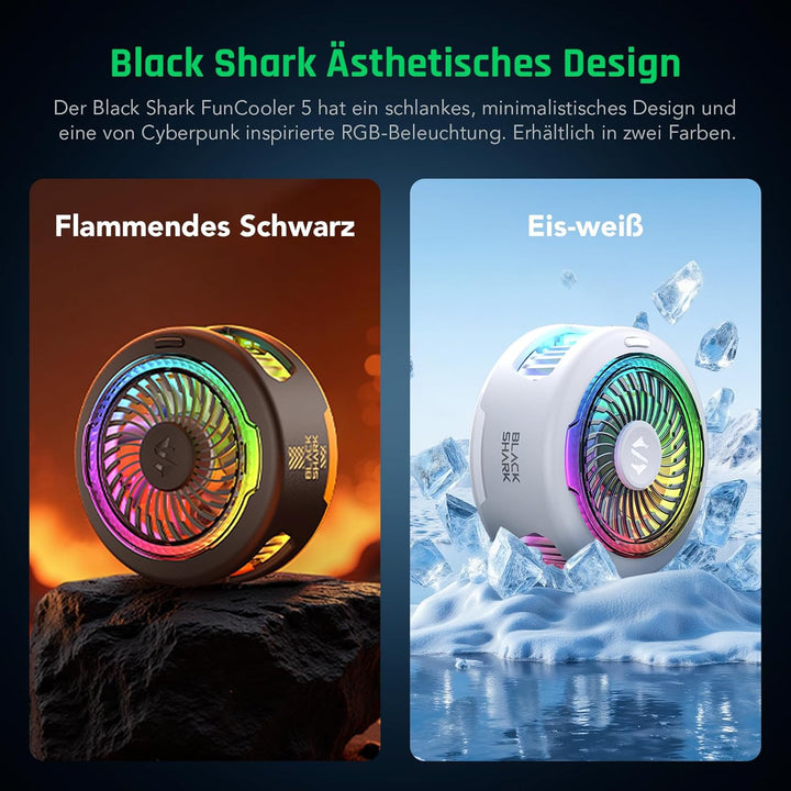 Black Shark FunCooler 5 Magnetic Phone Cooler für Gaming, Tragbarer Handy Kühler mit RGB-Beleuchtung