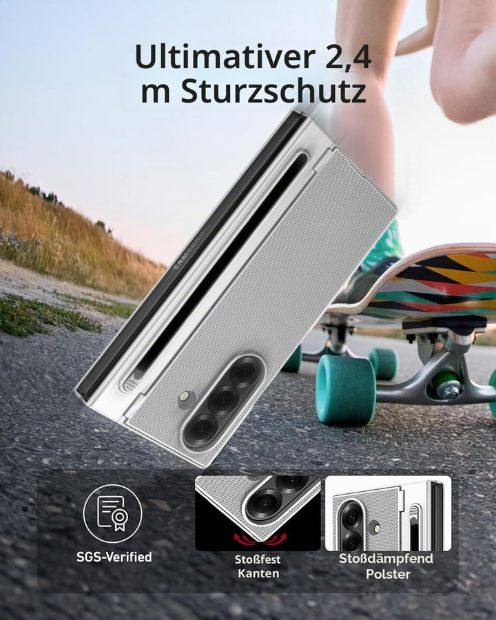 Miimall Kompatibel mit Samsung Galaxy Z Fold 5 Hülle mit S-Pen &amp; Stifthalter, [HD Displayschutz] Ult