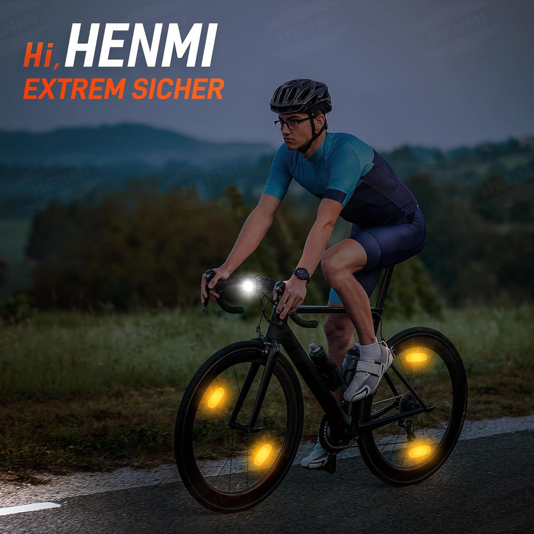HENMI LED Fahrradlicht vorne, StVZO-zugelassen Fahrradbeleuchtung, USB Aufladbar Fahrrad Frontlicht,