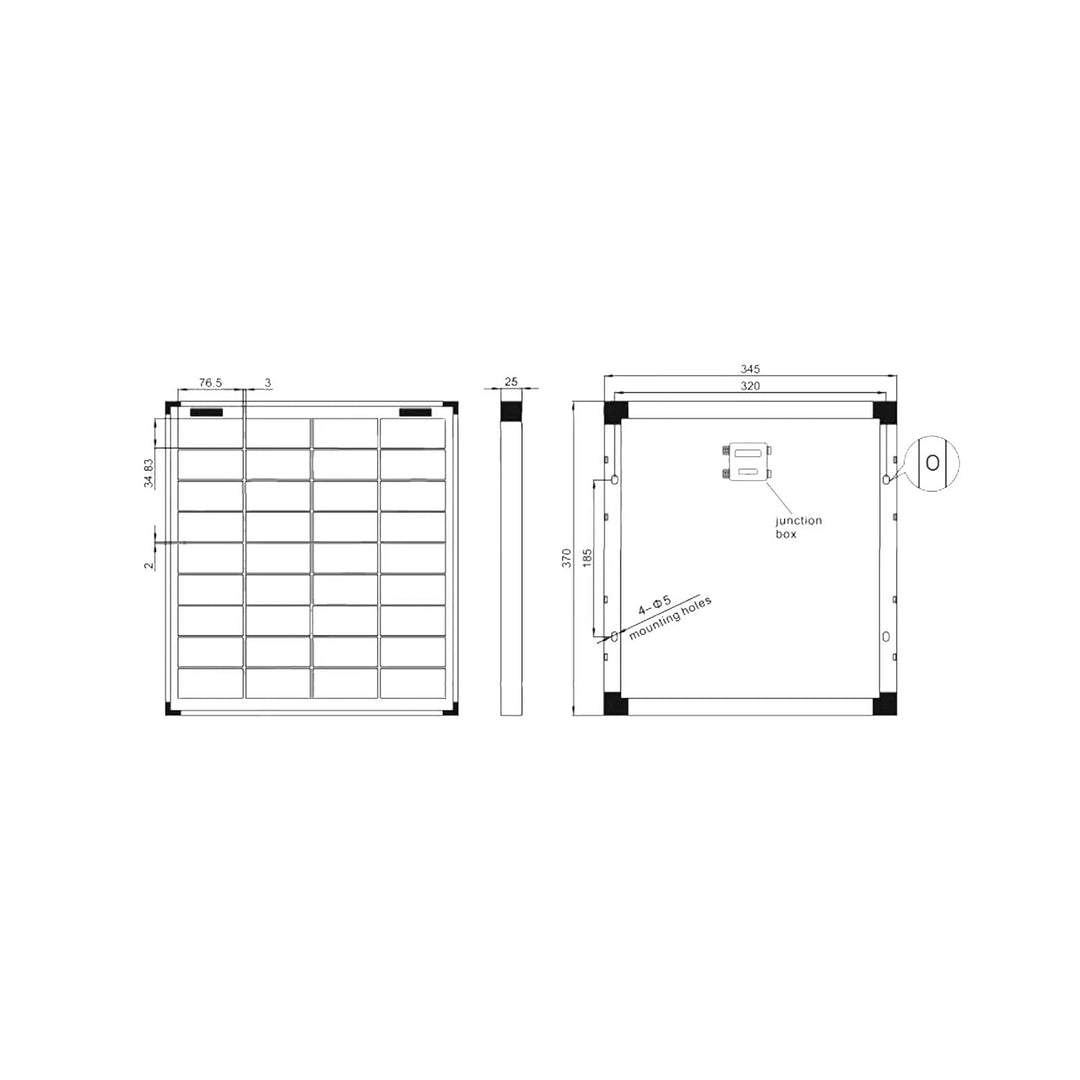 enjoy solar Mono 20W 12V Monokristallines Solarpanel Solarmodul Photovoltaikmodul ideal für Wohnmobi