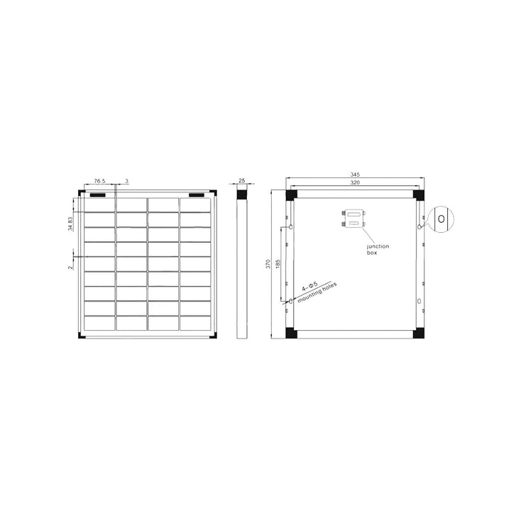 enjoy solar Mono 20W 12V Monokristallines Solarpanel Solarmodul Photovoltaikmodul ideal für Wohnmobi